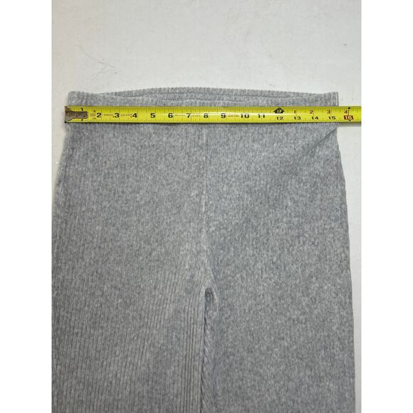 Aerie Groove-On Velour High Waisted Flare Pant Ribbed In Light Gray. Size L - Picture 6 of 7